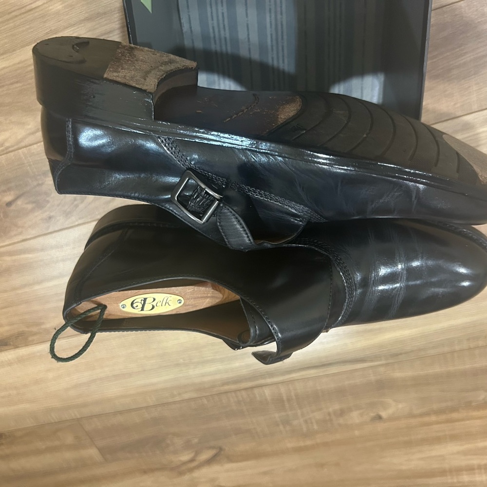 Johnston & Murphy Black Leather Monk Strap Dress … - image 3